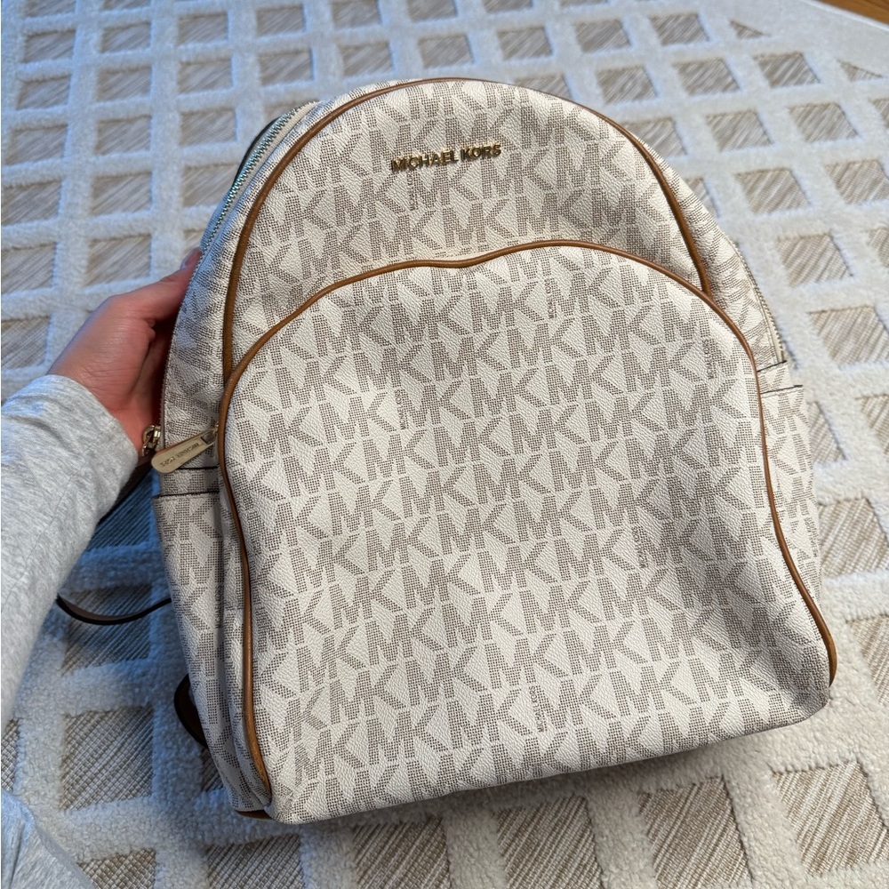 Michael Kors Cream and Tan Backpack